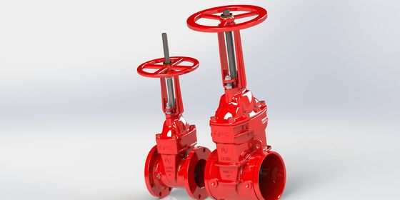 Valvola a saracinesca UL FM con guarnizione EPDM e rivestimento epossidico fuso per sistemi antincendio nelle misure da 2" a 12"