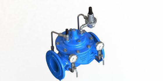 GGG50 Materiale Valvola riduttrice della pressione dell'acqua con connessione a flange e acciaio inossidabile 304 Pilot P200 per reti di distribuzione dell'acqua