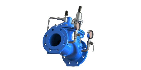 GGG50 Materiale Valvola riduttrice della pressione dell'acqua con connessione a flange e acciaio inossidabile 304 Pilot P200 per reti di distribuzione dell'acqua