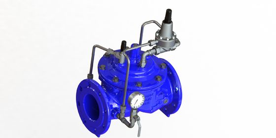 Valvola di mantenimento della pressione della connessione della flangia con materiale di ferro duttile di dimensioni da 2 a 40 pollici e gamma di temperatura da 0 a 80 °C