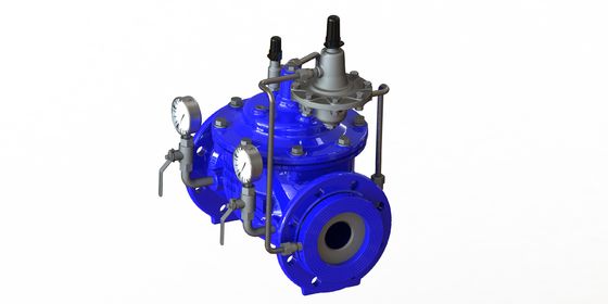 Valvola di controllo del flusso in ghisa duttile PN16 con elevata resistenza alla pressione e finitura blu Ral5005 per applicazioni 0-80°F