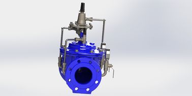 Valvola di controllo del flusso in acciaio inossidabile sigillo EPDM PN10 azionato con tubo di controllo in ferro duttile