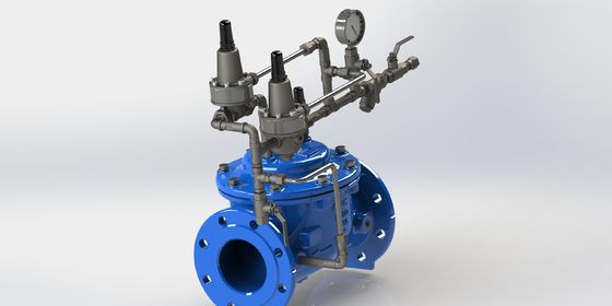 Valvola di anticipazione del picco con connessione a flangia, membrana in EPDM e attuazione manuale per sistemi idrici