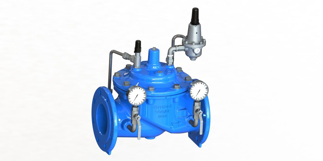 GGG50 Materiale Valvola riduttrice della pressione dell'acqua con connessione a flange e acciaio inossidabile 304 Pilot P200 per reti di distribuzione dell'acqua
