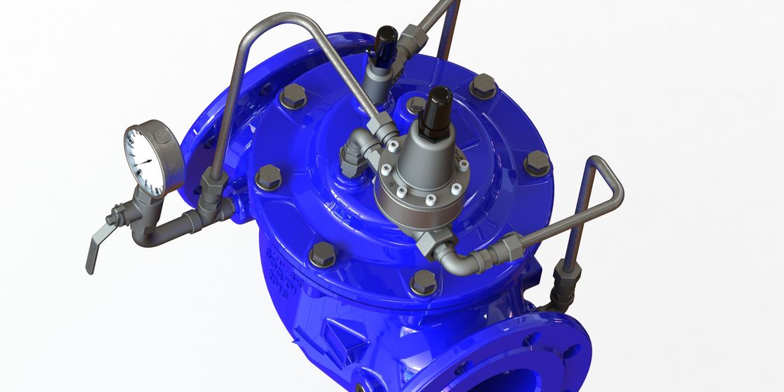 Valvola di mantenimento della pressione della connessione della flangia con materiale di ferro duttile di dimensioni da 2 a 40 pollici e gamma di temperatura da 0 a 80 °C
