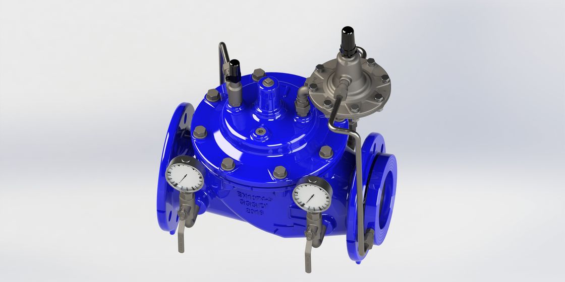 Valvola di controllo del flusso pilota in acciaio inossidabile con azionamento manuale del sigillo EPDM per l'intervallo di temperatura 0-80 ° F PN10/16/25