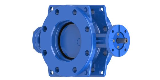Valvola a farfalla a doppia eccentrica con collegamento a flangia per il range di temperatura da -10 a 80 °C