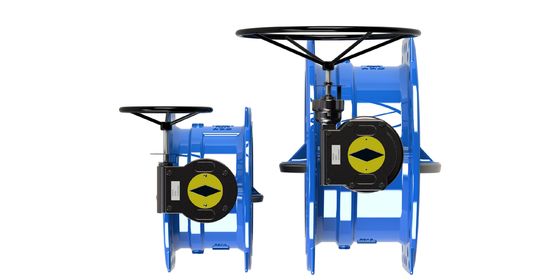 Valvola a farfalla doppia eccentrica con gamma di pressione da 0 a 2,5 MPa corpo in ferro duttile e funzionamento manuale per uso industriale