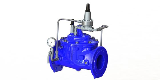 PN10 Valvola di mantenimento della pressione minima con collegamento a flange e costruzione in ferro duttile per uso industriale