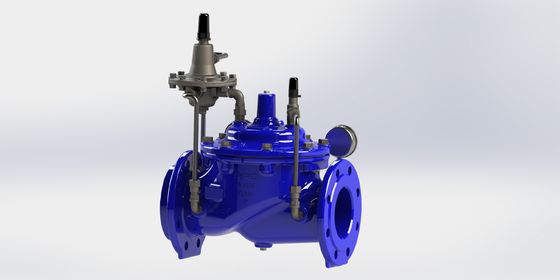 Valvola di controllo del flusso di piena porta con finitura blu Ral5005 e codice modello A400 per applicazioni a 0-80 gradi Fahrenheit